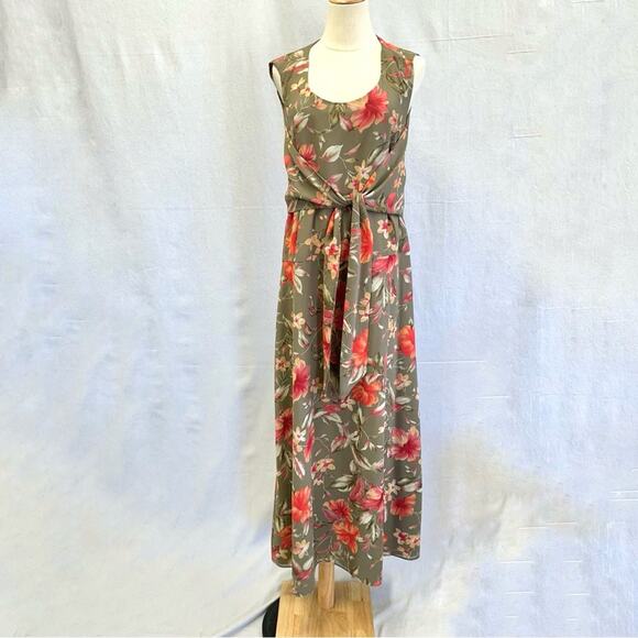 Coldwater Creek plus size open back bodice wrap floral print maxi dress size 22W - Picture 1 of 14